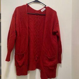 Burnt orange lace up back cardigans- large